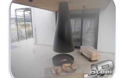 Mild Steel Fire Pit with Suspended Hood